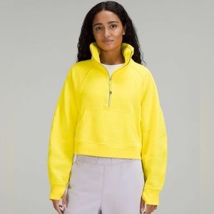 NWOT LULULEMON SCUBA OVERSIZED FUNNEL NECK HALF ZIP SWEATSHIRT IN SONIC YELLOW